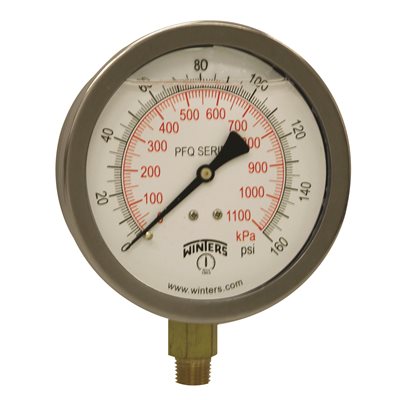 QUALITY LF 4''x1 / 4'' NPT BTM 0 / 160 PSI / KPA