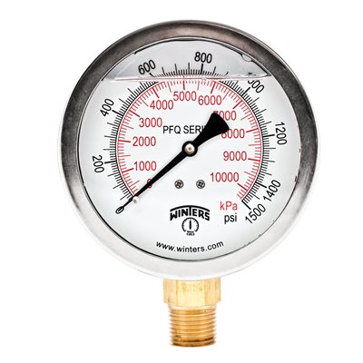 QUALITY LF 4"x1 / 2"NPT 0 / 1500 PSI / KPA
