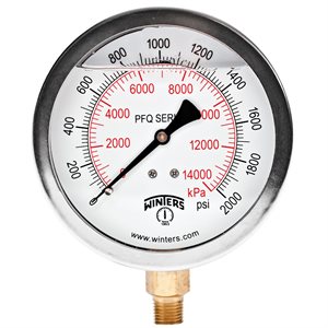 QUAL LF 4''x1 / 4''NPT BTM 0 / 2000 PSI / KPA
