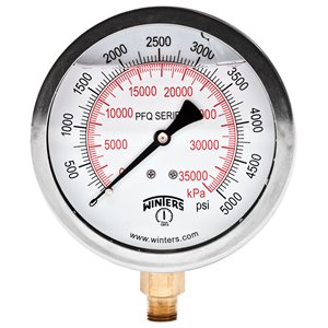 QUAL LF 4''x1 / 4''NPT BTM 0 / 5000 PSI / KPA