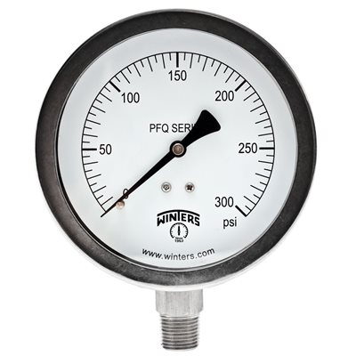 QUALITY 4" DIAL, 1 / 4" BOTTOM, 0-300 PSI ONLY