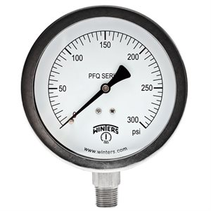 QUALITY 4" DIAL, 1 / 4" BOTTOM, 0-300 PSI ONLY
