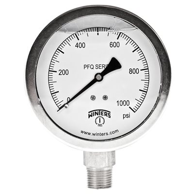QUAL LF / SS 4" 0-1000 PSI ONLY 1 / 2 BTM