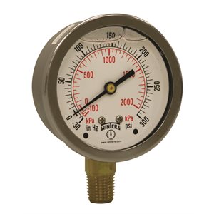 2.5" X 1 / 4" BTN LF / BR 30 / 0 / 300 PSI / KPA