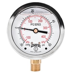 LF / BR 2.5'' 30''-0-60 PSI / KPA 1 / 4'' NPT BTM