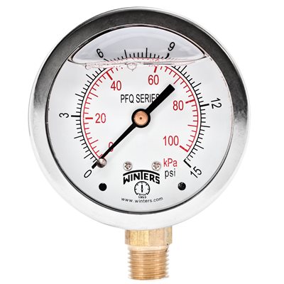 LF / BR 2.5'' 0-15 PSI / KPA 1 / 4'' NPT BTM.
