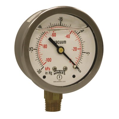 LF / BR 2.5'' 0-30'' VACUUM 1 / 4'' NPT BTM.