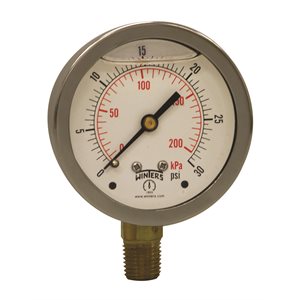 LF / BR 2.5" 0-30 PSI / KPA 1 / 4" NPT BTM.