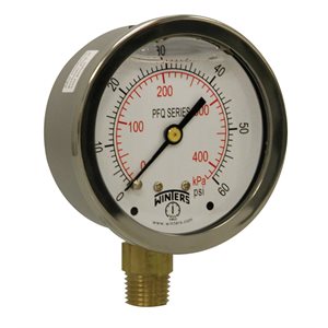 LF / BR 2.5" 0-60 PSI / KPA 1 / 4" NPT BTM.