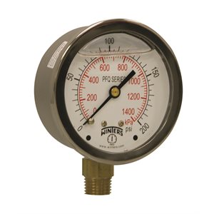 LF / BR 2.5" 0-200 PSI / KPA 1 / 4" NPT BTM.