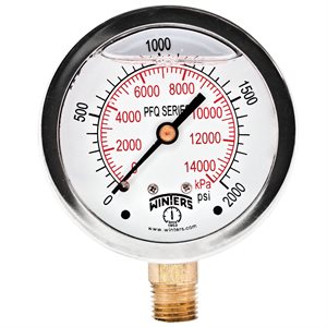 LF / BR 2.5'' 0-2000 PSI / KPA 1 / 4'' NPT BTM.