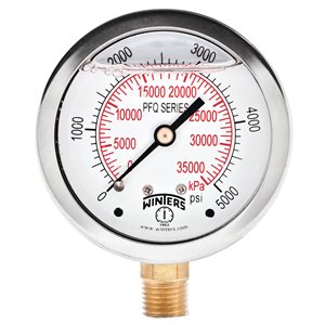 LF / BR 2.5" 0-5000 PSI / KPA 1 / 4" NPT BTM.