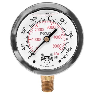 LF / BR 2.5''x1 / 4''NPT BTM 0 / 7500 PSI / KPA