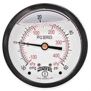LF / BR 2.5'' 30''-0-60 PSI / KPA 1 / 4'' BACK