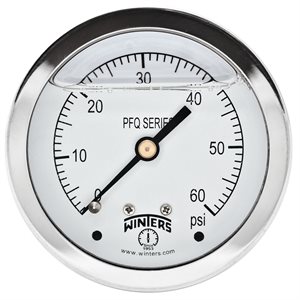 LF / BR 2.5" 0-60 PSI ONLY 1 / 4" NPT BACK