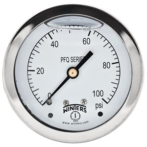 LF / BR 2.5" 0-100 PSI ONLY 1 / 4" NPT BACK