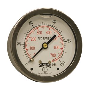 LF / BR 2.5'' 0-100 PSI / KPA 1 / 4'' NPT BACK