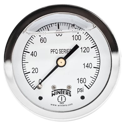 LF / BR 2.5" 0-160 PSI 1 / 4" NPT BACK