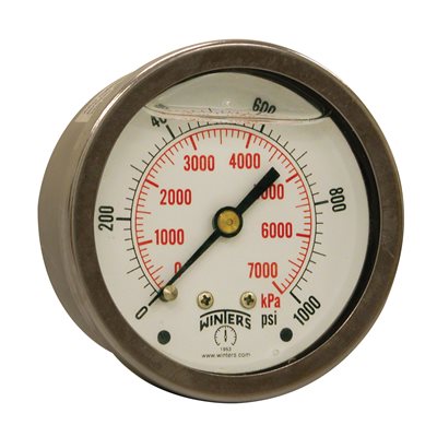 LF / BR 2.5'' 0-1000 PSI / KPA 1 / 4'' NPT BACK