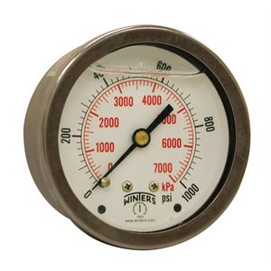 LF / BR 2.5'' 0-1000 PSI / KPA 1 / 4'' NPT BACK