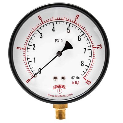 LOW PRESSURE 4" 0-15" / OZ 1 / 4" NPT BOTTOM