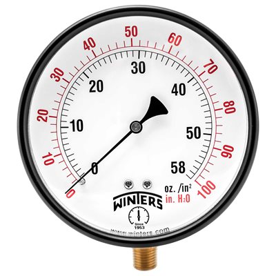 LOW PRESSURE 4" 0-100" / OZ 1 / 4" NPT BTM
