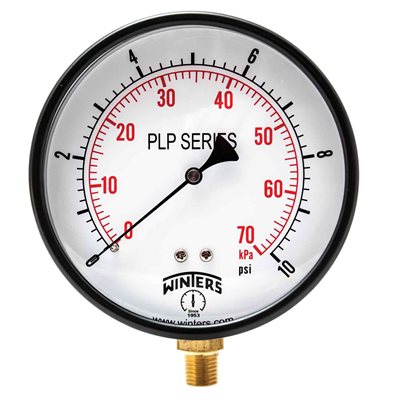 LOW PRESSURE 4" 0-10 PSI / KPA 1 / 4" BOTTOM