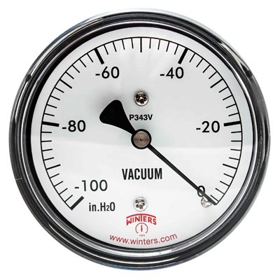 2.5" x 1 / 4" NPT BACK 0 / 100" H20 VACUUM