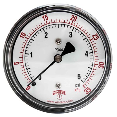 2.5" 1 / 4 BACK 0-5 PSI / KPA