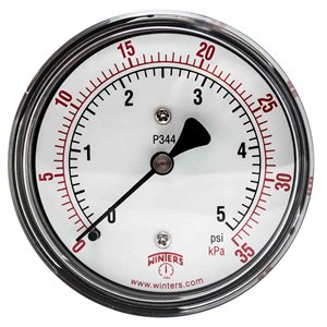 2.5" 1 / 4 BACK 0-5 PSI / KPA