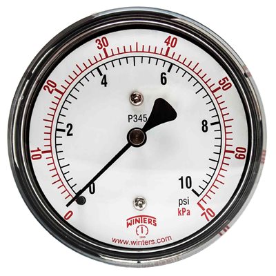 2.5" 1 / 4 BACK 0-10 PSI / KPA