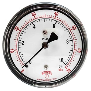 2.5" 1 / 4 BACK 0-10 PSI / KPA