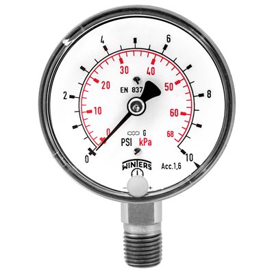 2.5" x 1 / 4" NPT BTM 0-10 PSI / KPA ST / ST