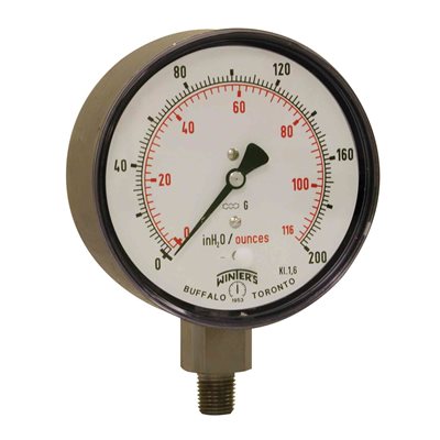 4" x 1 / 4" NPT 0 / 200" / oz H2O ST / ST