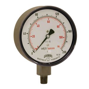 4" x 1 / 4" NPT 0 / 200" / oz H2O ST / ST
