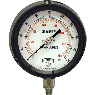 PPC-ZR 4.5'' DIAL, 0-200 PSI / KPA, 1 / 4'' BTM., CONN.