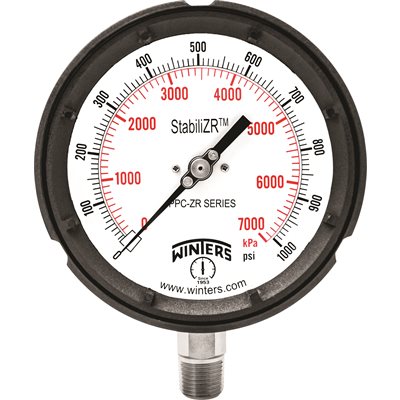 PPC-ZR 4.5" DIAL, 0-1000 PSI / KPA, 1 / 2" BTM., CONN.