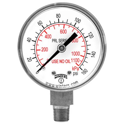 PRL SERIES 2'', 0 / 100 PSI / KPA, 1 / 4'' CTR BACK, OIL FREE
