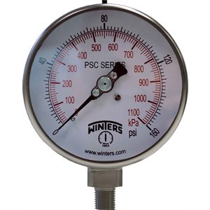 LF / SS 4" SAFETY 0 / 160 PSI / KPA 1 / 4" BTM