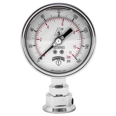 PSQ SANITARY 4'' 0 / 160 PSI / BAR 1.5'' TRI-CLAMP LM 3A