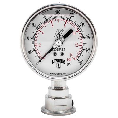 PSQ SANITARY 4'' 0 / 200 PSI / BAR 1.5'' TRI-CLAMP LM 3A