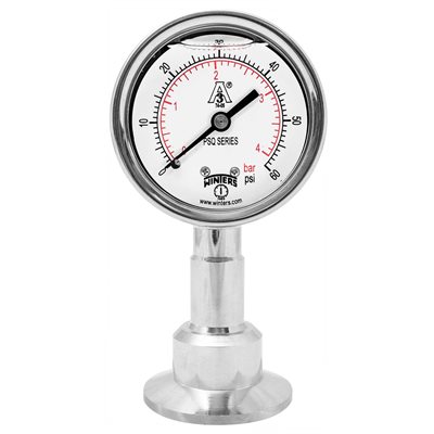 PSQ SANITARY 2.5'' 0 / 100 PSI / BAR 1.5'' TRI-CLAMP LM 3A