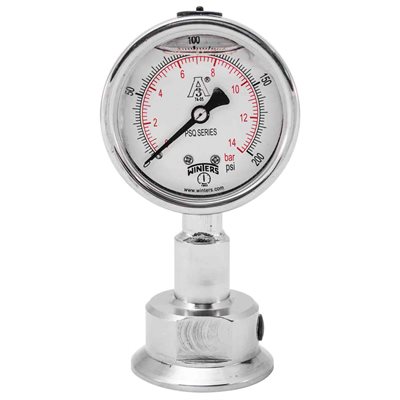 PSQ SANITARY 2.5'' 0 / 200 PSI / BAR 1.5'' TRI-CLAMP LM 3A