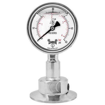 PSQ SANITARY 4'' 30'' / 0 / 100 PSI / BAR 1.5'' TRI-CLAMP LM 3A