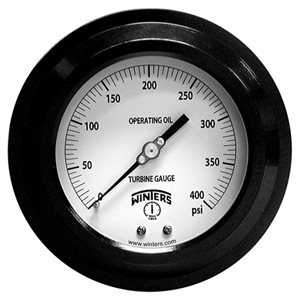 TURBINE GAUGE 0 / 400 PSI 1 / 4" NPT BACK