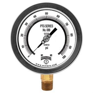 4" TEST GAUGE 0 / 15 PSI 1 / 4" NPT BOTTOM