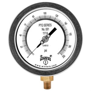 4" TEST GAUGE 0 / 200 PSI 1 / 4" NPT BOTTOM