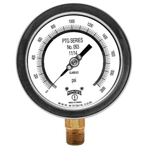 4" TEST GAUGE 0 / 2000 PSI 1 / 2" NPT BOTTOM