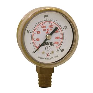 WELDING GAUGE 2" 0 / 400 PSI / KPA 1 / 4" BTM