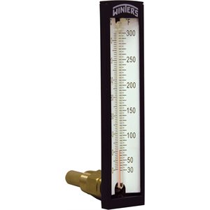 Industrial 5AS Therm Liquid 2'' Polypropylene 5'' 30 / 300 F / C 1 / 2'' NPT Lower Back Brass Thermowell